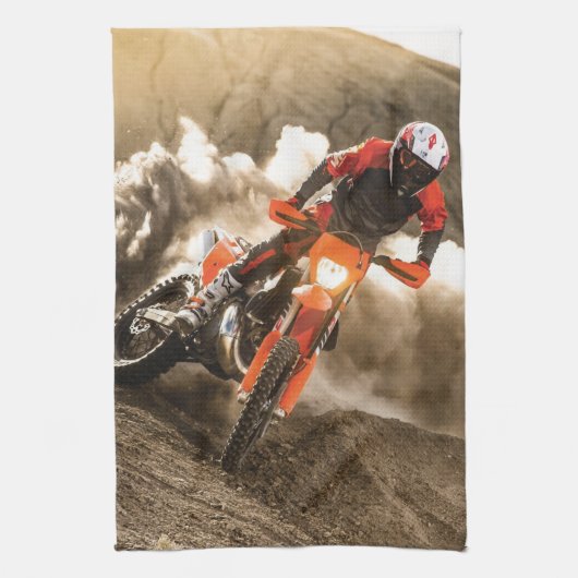 Motocross Rider Theedoek (Verticaal)