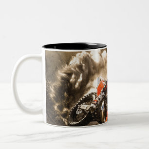 Motocross Rider Tweekleurige Koffiemok