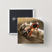 Motocross Rider Vierkante Button 5,1 Cm (Voorkant /achterkant)