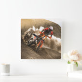 Motocross Rider Vierkante Klok (Huis)