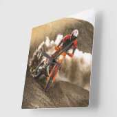 Motocross Rider Vierkante Klok (Hoek)