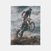 Motocross rijder fleece deken (Voorkant)