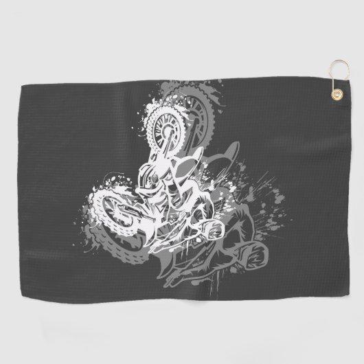 motocross rijder golfhanddoek (Horizontaal)