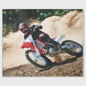 Motocross rijder gooit kussen cadeaupapier (Vlak)