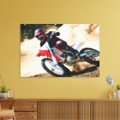 Motocross rijder gooit kussen canvas afdruk (Insitu (Woonkamer))