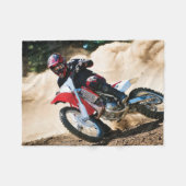 Motocross rijder gooit kussen fleece deken (Voorkant (Horizontaal))