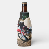 Motocross rijder gooit kussen flesjeskoeler (Fles Voorkant)