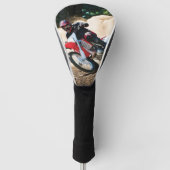 Motocross rijder gooit kussen golfheadcover (Voorkant)