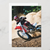 Motocross rijder gooit kussen kaart (Voorkant / Achterkant)