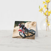 Motocross rijder gooit kussen kaart (Gele Bloem)