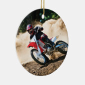 Motocross rijder gooit kussen keramisch ornament (Rechts)