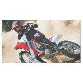 Motocross rijder gooit kussen kussensloop (Voorkant)