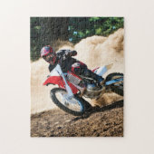 Motocross rijder gooit kussen legpuzzel (Verticaal)