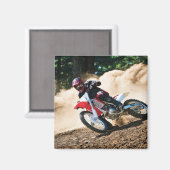 Motocross rijder gooit kussen magneet (Voorkant / Achterkant)