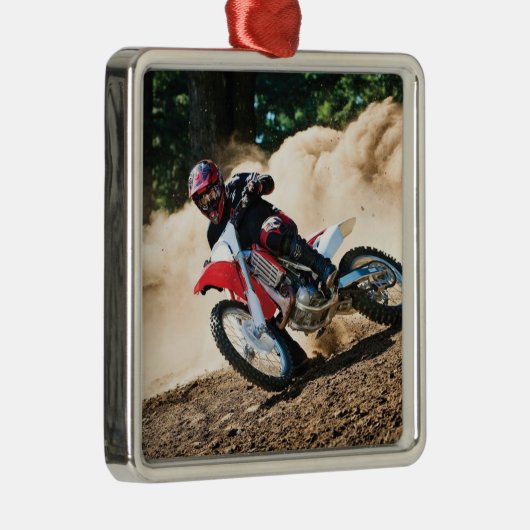 Motocross rijder gooit kussen metalen ornament (Rechts)