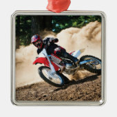 Motocross rijder gooit kussen metalen ornament (Voorkant)
