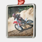 Motocross rijder gooit kussen metalen ornament (Links)