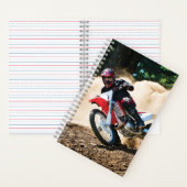 Motocross rijder gooit kussen notitieboek (Binnen)