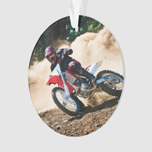 Motocross rijder gooit kussen ornament (voorkant)