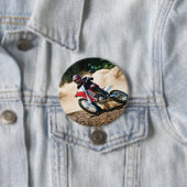 Motocross rijder gooit kussen ronde button 7,6 cm (In situ)