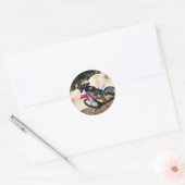 Motocross rijder gooit kussen ronde sticker (Envelop)
