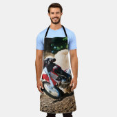 Motocross rijder gooit kussen schort (Gedragen)