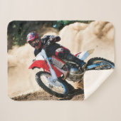 Motocross rijder gooit kussen sherpa deken (Voorkant (horizontaal))