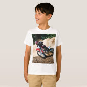 Motocross rijder gooit kussen t-shirt (Voorkant volledig)