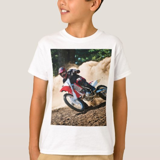 Motocross rijder gooit kussen t-shirt (Voorkant)