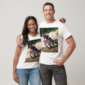Motocross rijder gooit kussen t-shirt (Unisex)