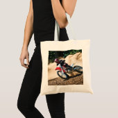 Motocross rijder gooit kussen tote bag (Voorkant (product))