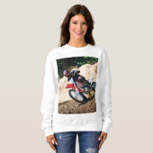 Motocross rijder gooit kussen trui (Voorkant volledig)