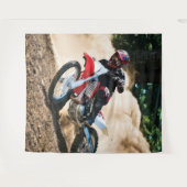 Motocross rijder gooit kussen wandkleed (Voorkant (horizontaal))