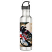 Motocross rijder gooit kussen waterfles  (Voorkant)