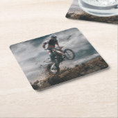Motocross rijder kartonnen onderzetters (Schuin)