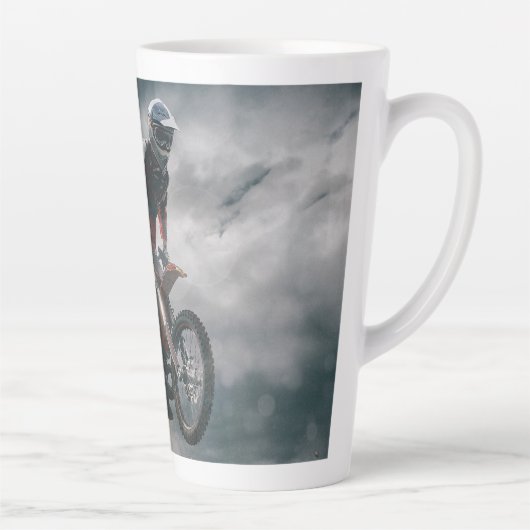 Motocross rijder latte mok (Rechts)