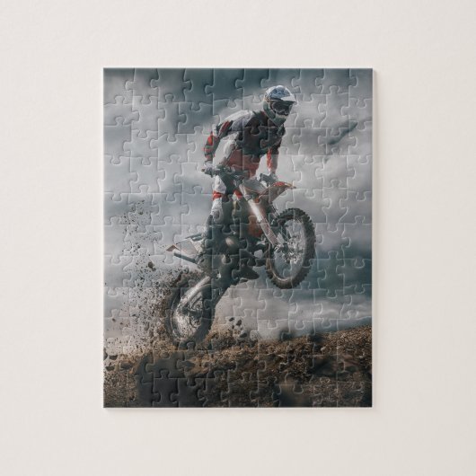 motocross rijder legpuzzel (Verticaal)