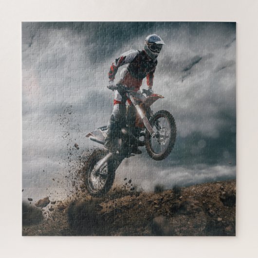 Motocross rijder legpuzzel (Verticaal)