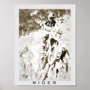 Motocross rijder poster