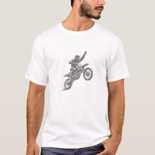 Motocross Rijder Silhouet Grijs Dirt Bike T-Shirt