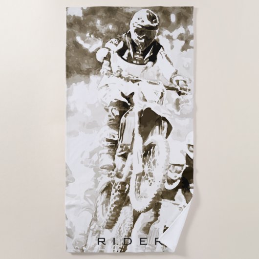Motocross rijder strandlaken (Voorkant)