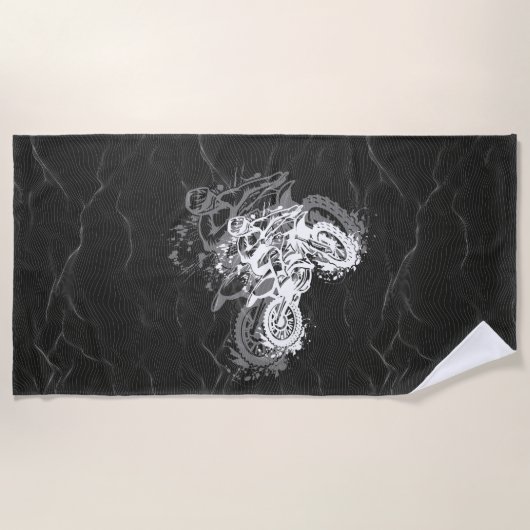 motocross rijder strandlaken (Voorkant)