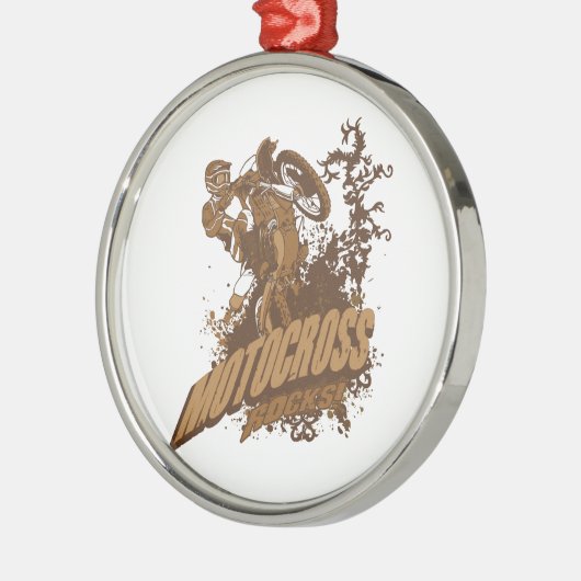 Motocross Rocks. Metalen Ornament (Links)