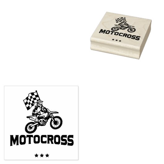 Motocross Rubber Stamp Rubberstempel (Gestempeld)