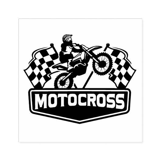 Motocross Rubber Stamp Rubberstempel (Afrduk)