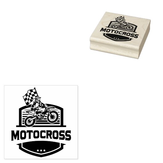 Motocross Rubber Stamp Rubberstempel (Gestempeld)