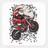 Motocross Santa Jumping Motorcycle Vierkante Sticker (Voorkant)