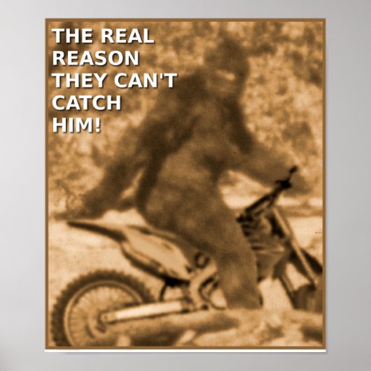 Motocross Sasquatch Dirt Bike Big Foot Funny Poste Poster (Voorkant)