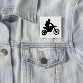 Motocross Silhouet Vierkante Button 5,1 Cm (In situ)