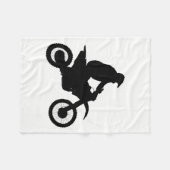 Motocross Silhouette Fleece Deken (Voorkant (Horizontaal))